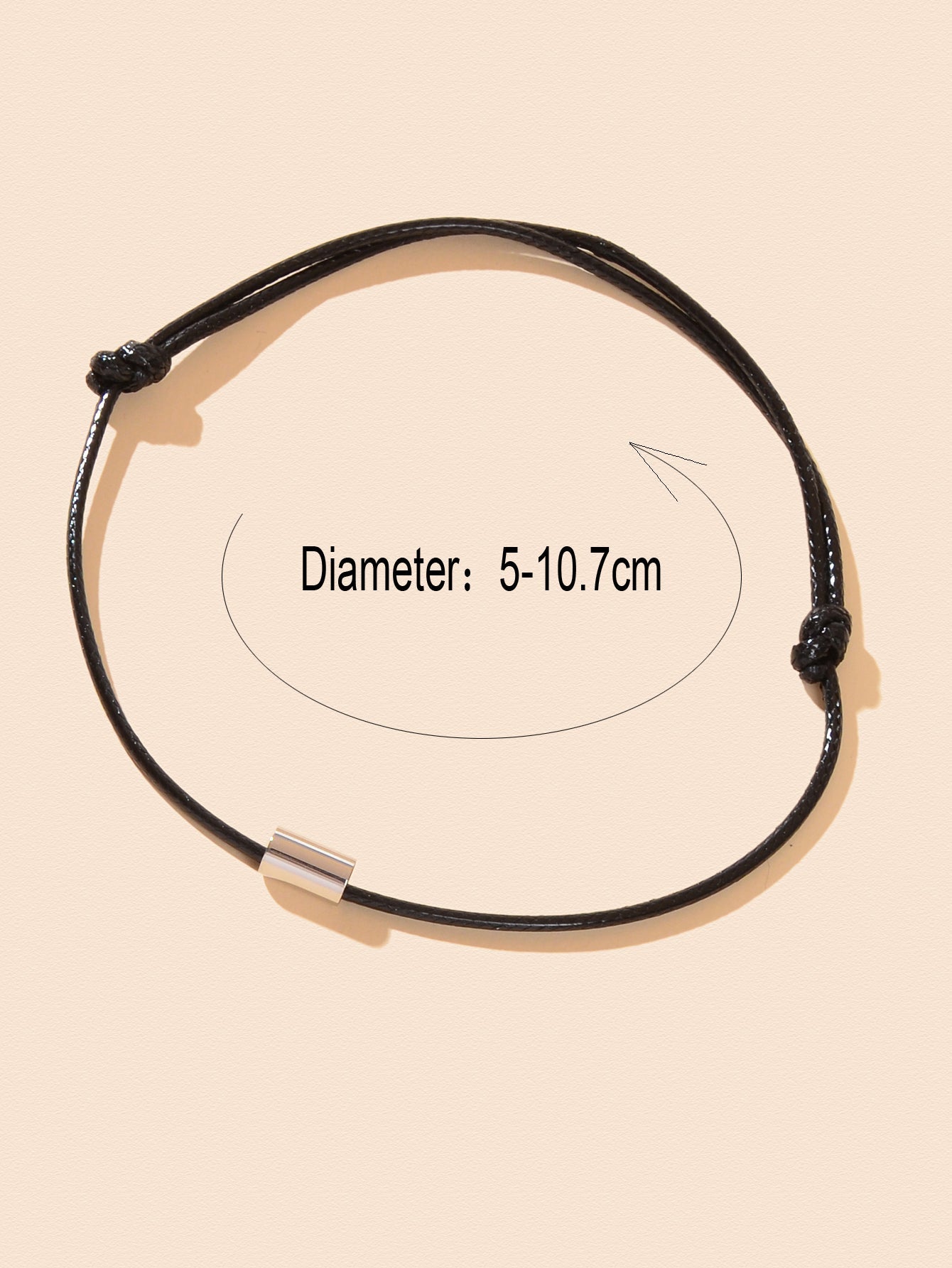 New Silver Metal Decor Black Rope Chain Adjustable Anklet Foot Jewelry