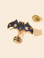 Gothic Punk Halloween Accessories Ghost Star Black Bat Pumpkin Brooch