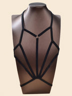 Sexy Black Elastic Bra Harness Nightclub Party Body Chain