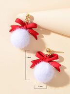 Bow Ball Earrings Dangle Drop Charm Stud Jewelry Women Girl Teens