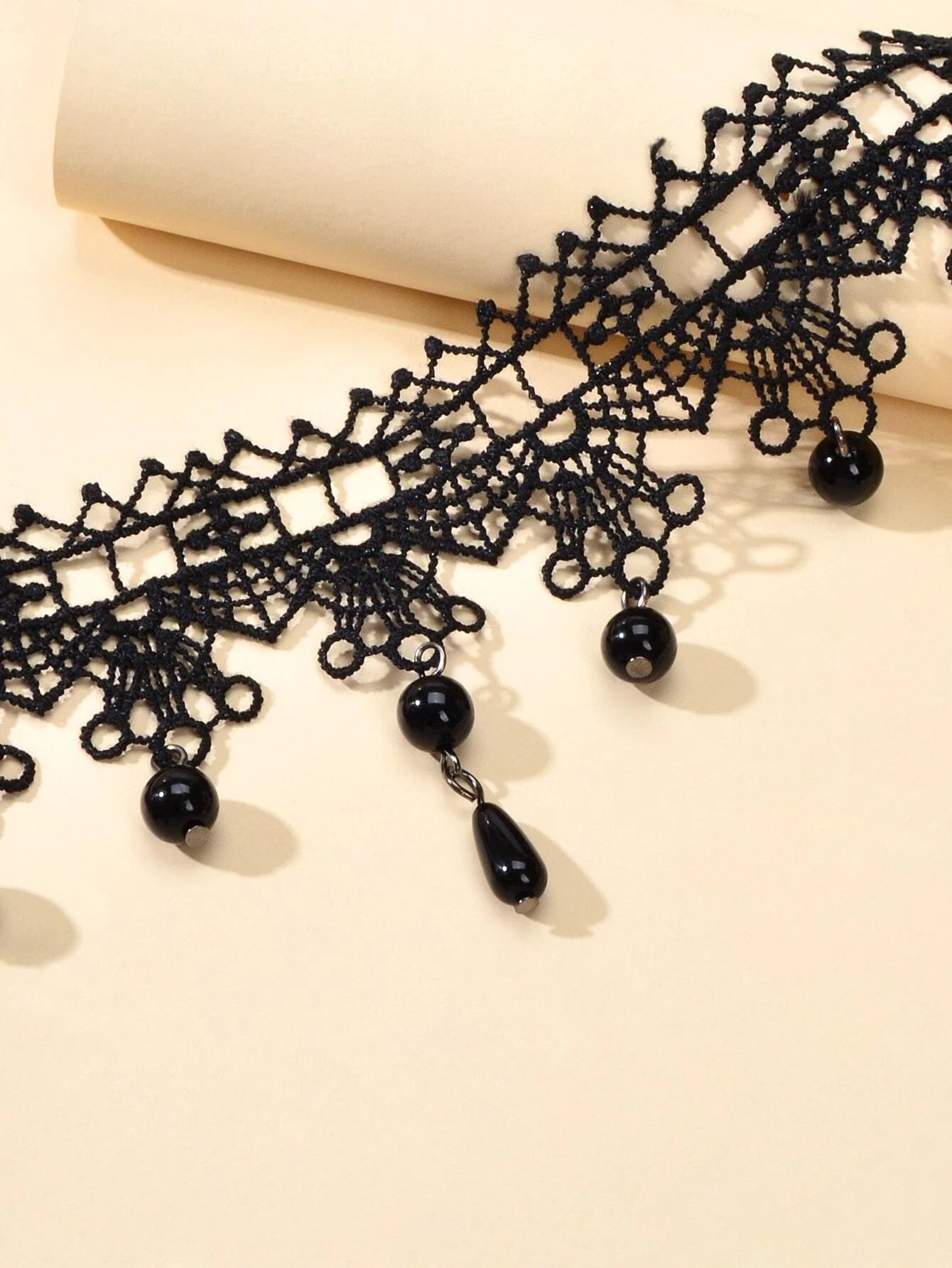 Gothic Black Lace Flower Halloween Water Drop Punk 90s Tattoo Choker