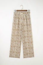 Leopard Drawstring Elastic Waist Pants