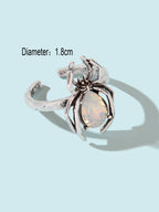 Vintage Silver Spider Open-Ended Ring with Diamond Accents Embrace