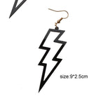 Lightning Bolt Statement Dangle Earrings Retro Punk Hippie Fluro Neon