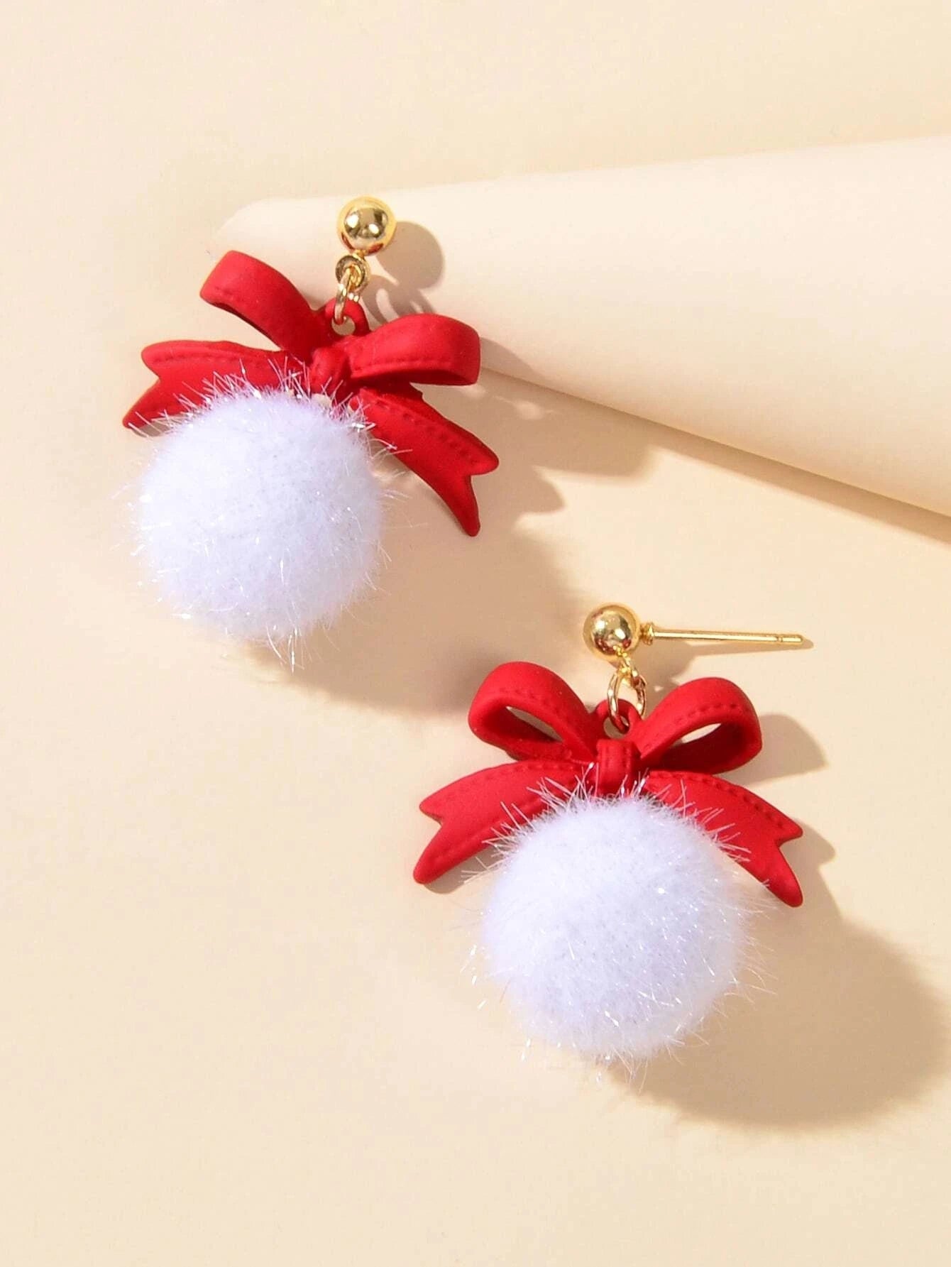 Bow Ball Earrings Dangle Drop Charm Stud Jewelry Women Girl Teens