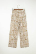Leopard Drawstring Elastic Waist Pants