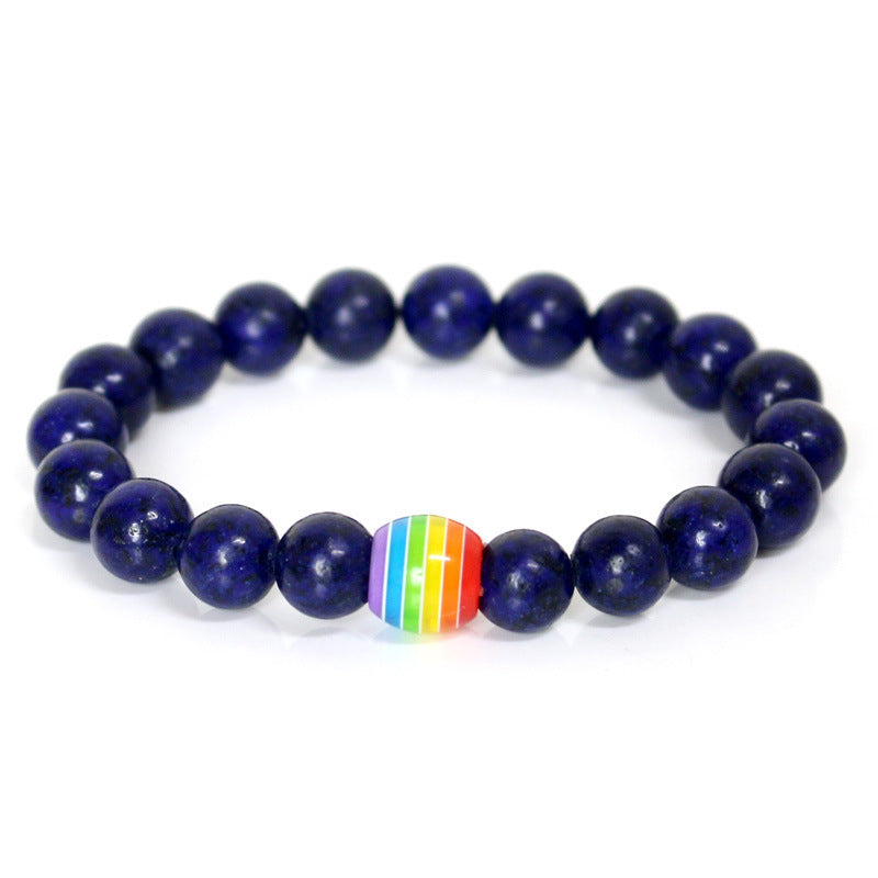 Obsidian Pulse | Pride stone bead bracelet
