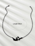 Midnight Flight | Necklace – Gothic Bat Silhouette Chain