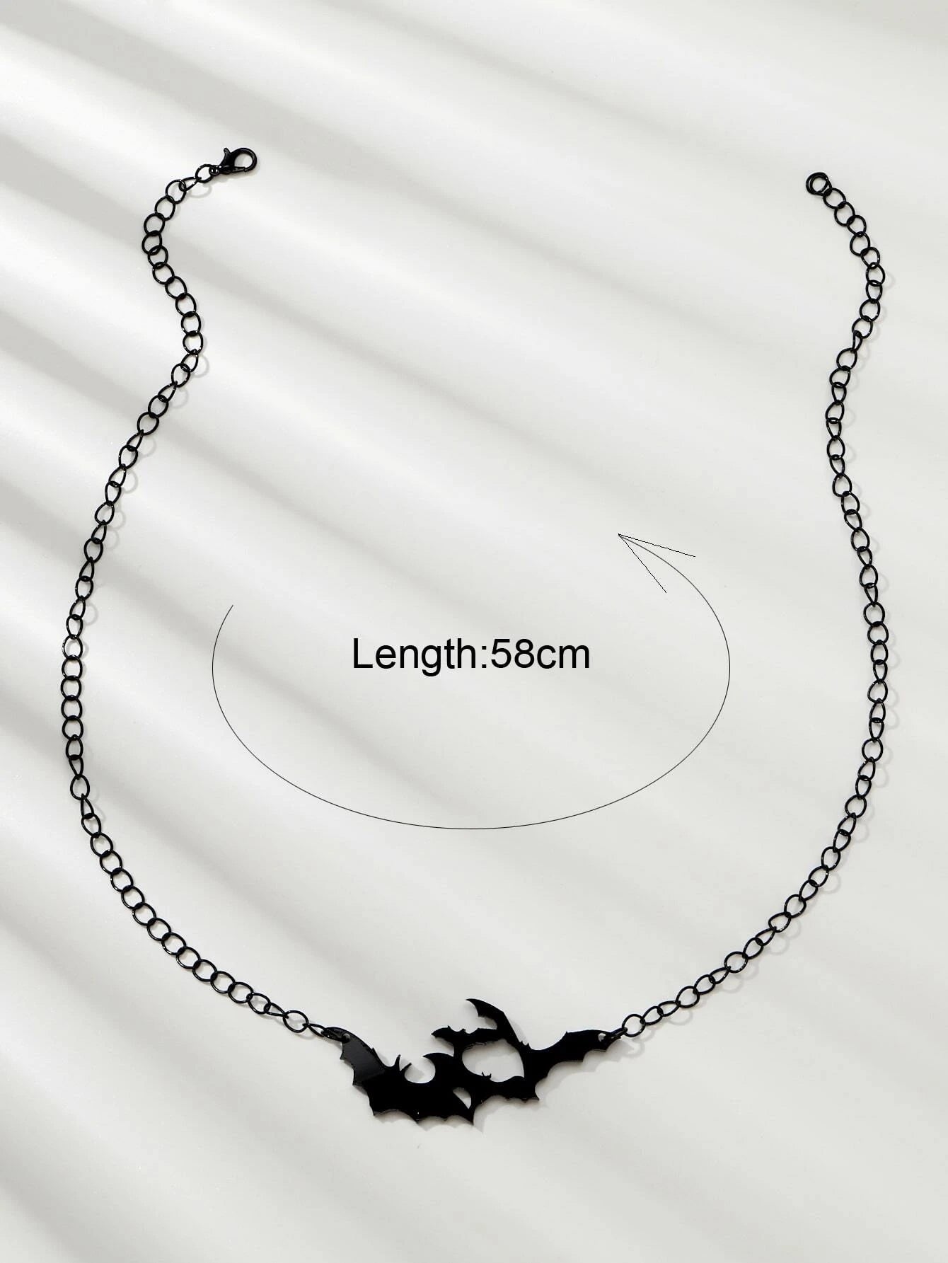 Midnight Flight | Necklace – Gothic Bat Silhouette Chain