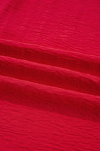 Fableline | Red smocked V-neck collared top