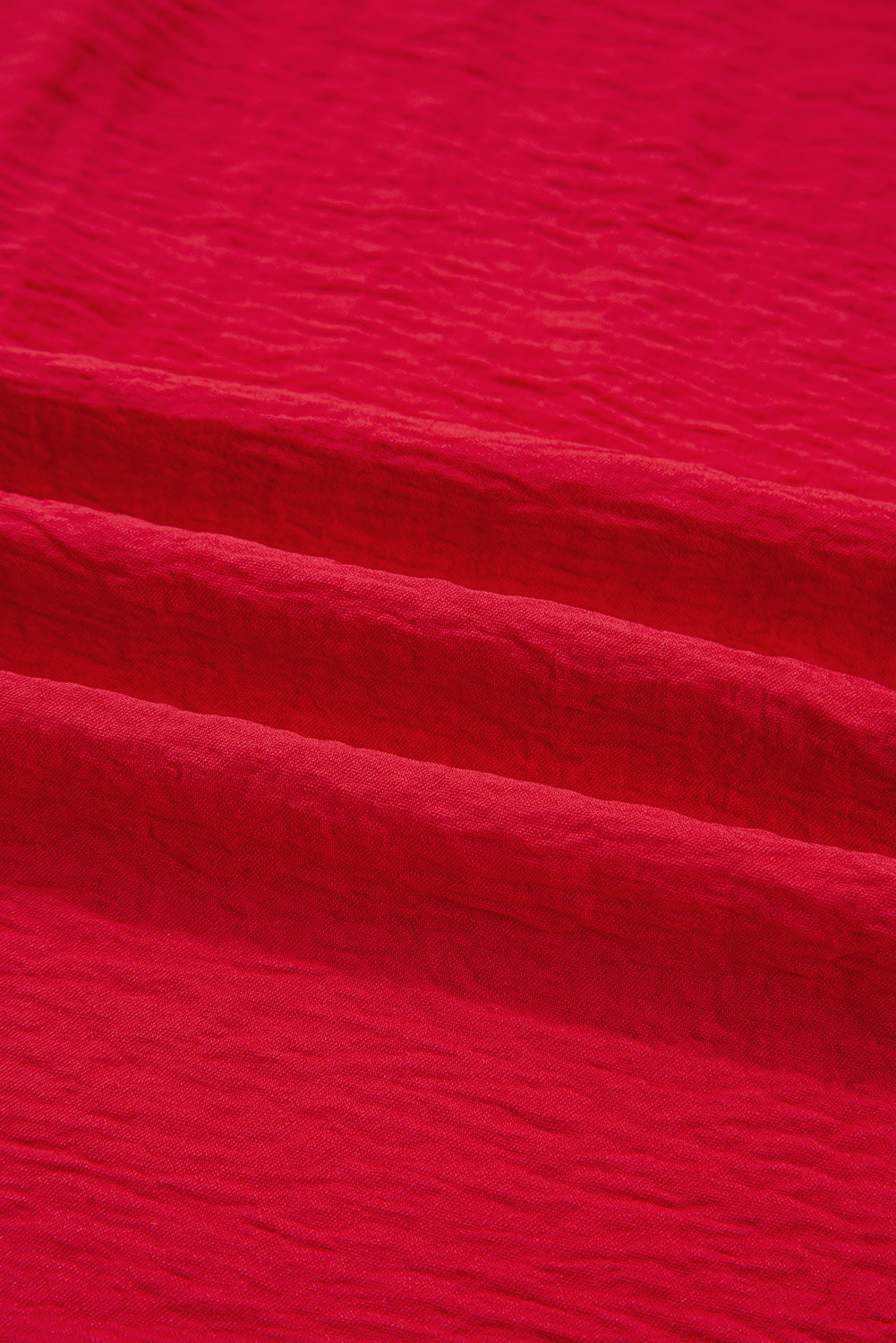 Fableline | Red smocked V-neck collared top