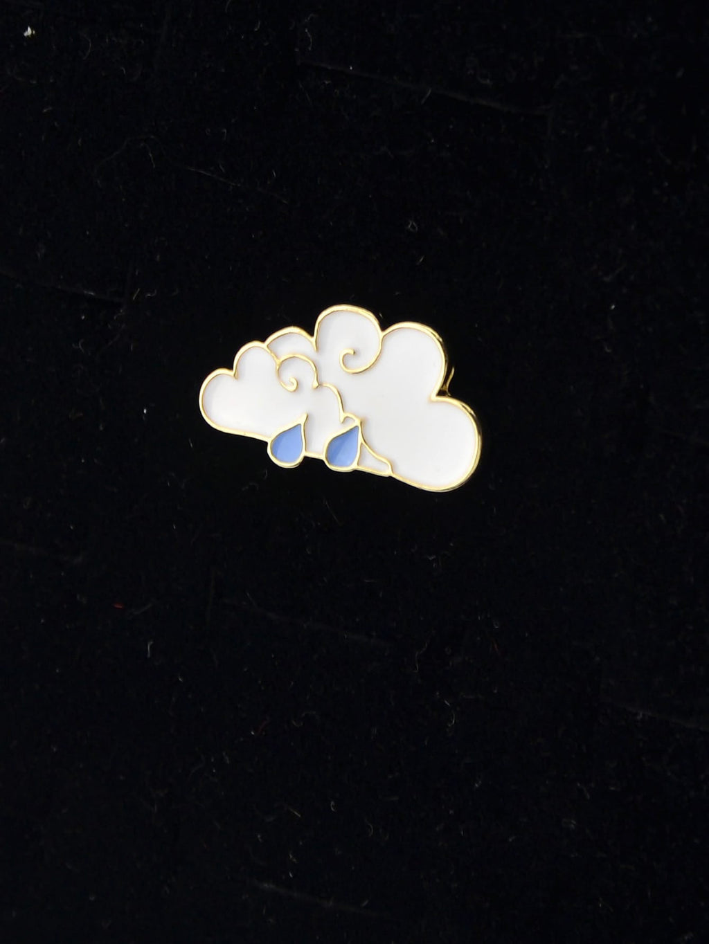 White Cloud Blue Raindrop Enamel Lapel Pin Brooch Backpack Badge