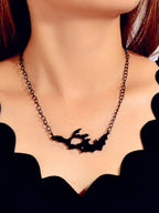 Midnight Flight | Necklace – Gothic Bat Silhouette Chain