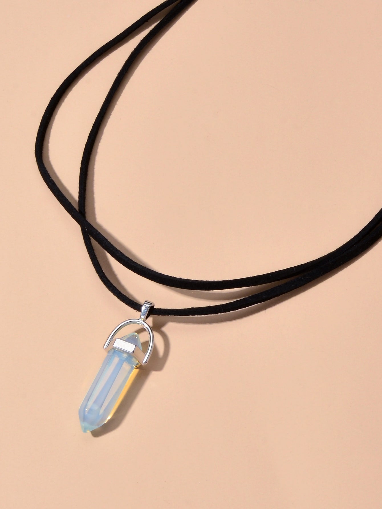 Shadow Signal | Dual Layer Crystal Pendant Choker