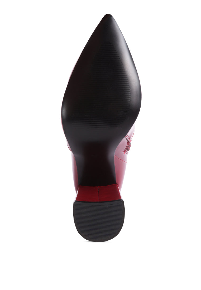 Pluto Block Heel Stiletto Ankle Boot