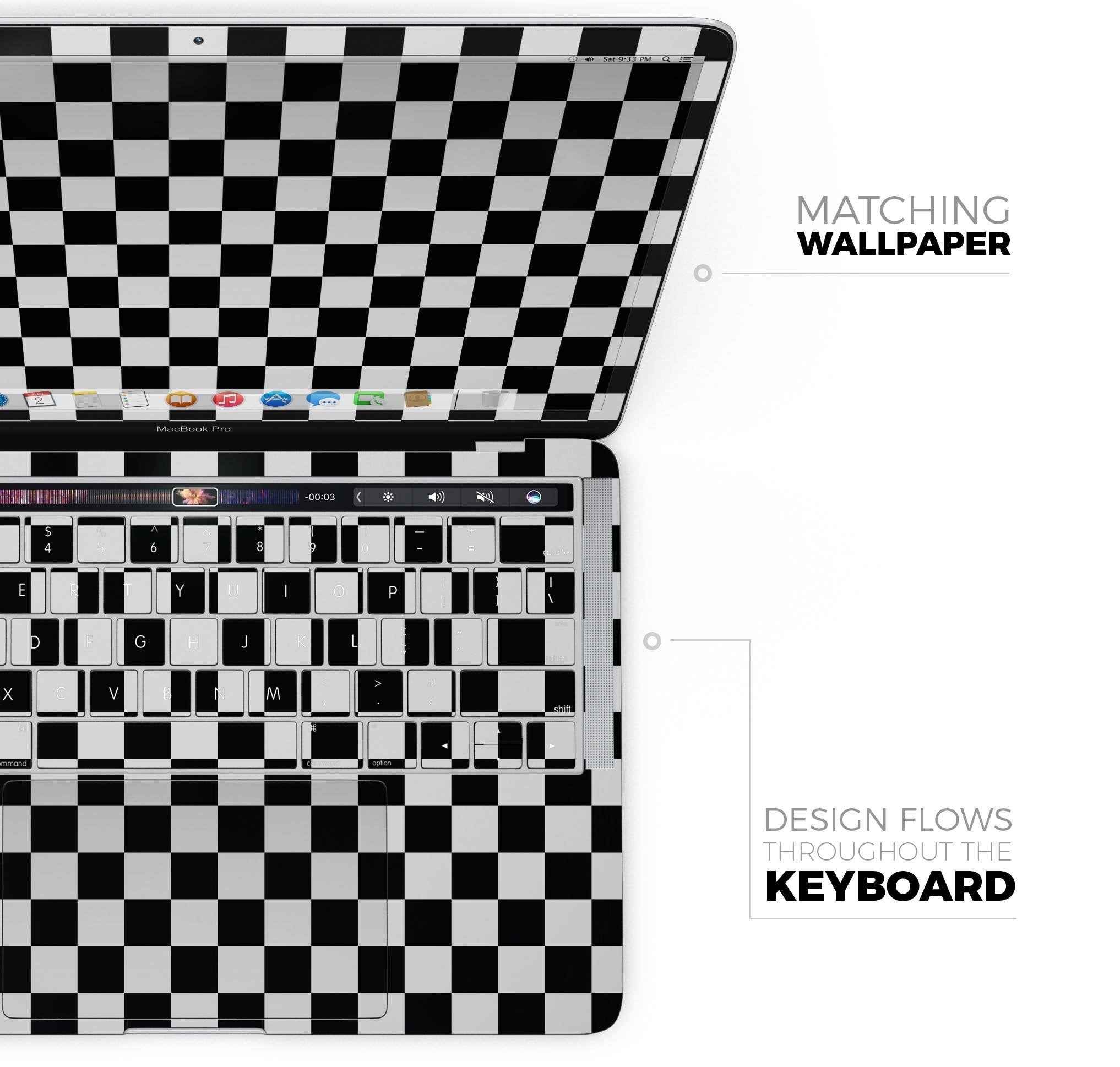 Checkerboard - Skin Decal Wrap Kit Compatible with the Apple MacBook