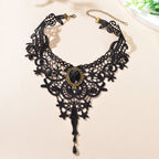 Gravemourn | Victorian Lace Gem Choker