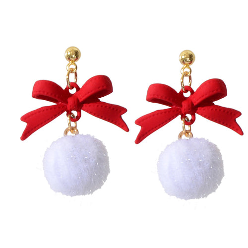 Bow Ball Earrings Dangle Drop Charm Stud Jewelry Women Girl Teens