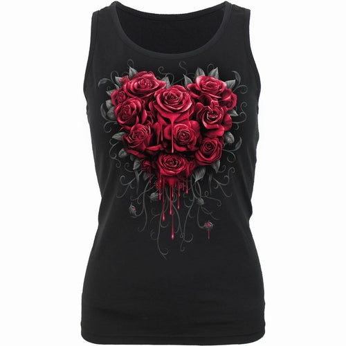 BLEEDING HEART - Razor Back Tank Top Black