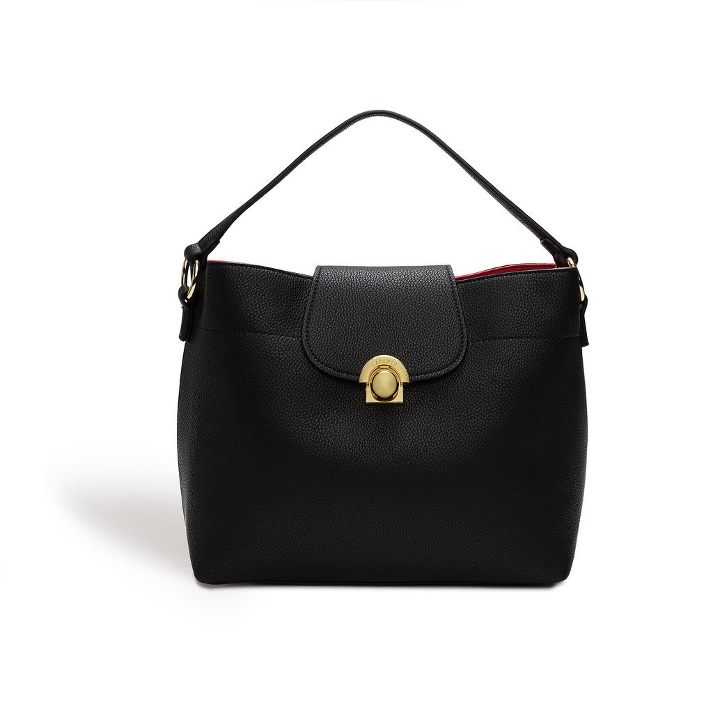 Sara Black Vegan Hobo Bag