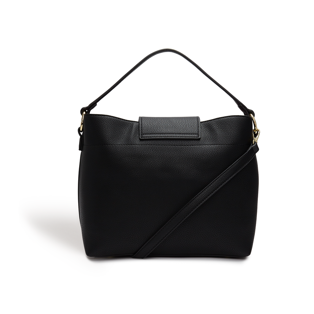 Sara Black Vegan Hobo Bag