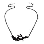 Midnight Flight | Necklace – Gothic Bat Silhouette Chain