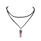 Shadow Signal | Dual Layer Crystal Pendant Choker