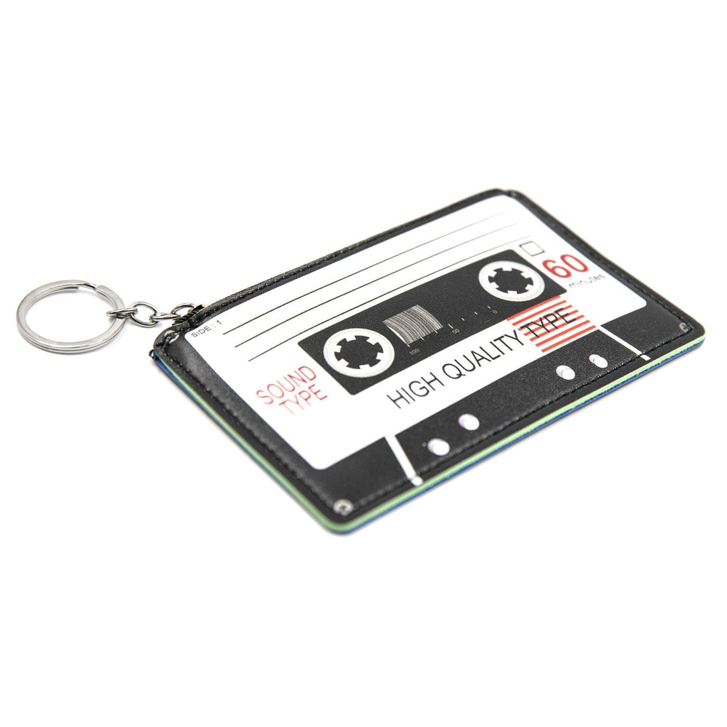 Retro Cassette Graphic Black White Cute Cool Small/Mini Zip