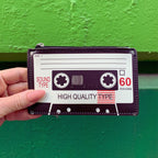 Retro Cassette Graphic Black White Cute Cool Small/Mini Zip