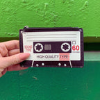 Retro Cassette Graphic Black White Cute Cool Small/Mini Zip