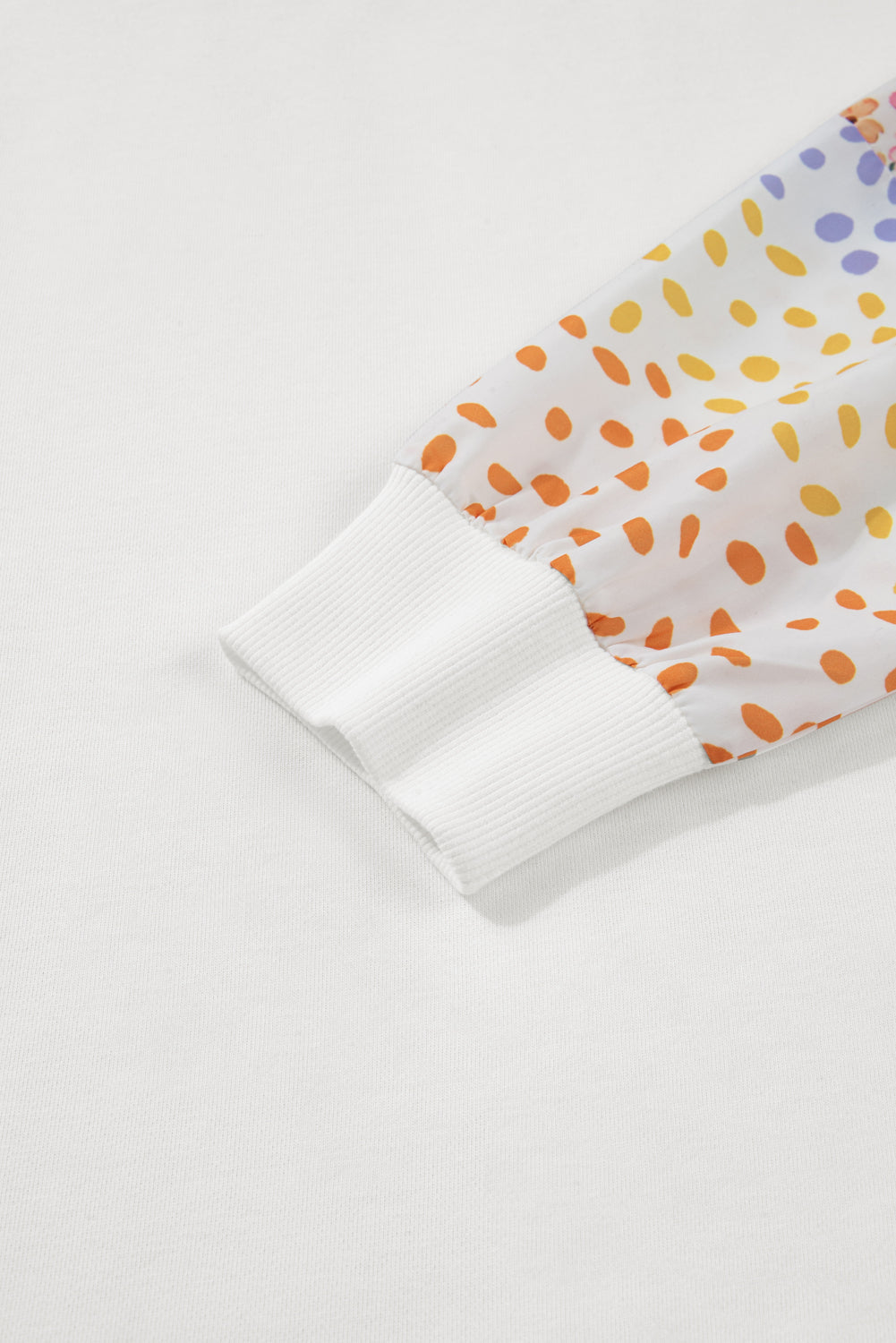 Plus Size Floral Patchwork Long Sleeve Reverse Seam Sweatshirt