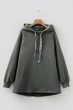 Solid Fleece Lined Drawstring Hoodie