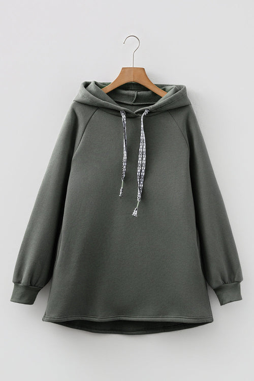 Solid Fleece Lined Drawstring Hoodie