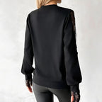 Ebonlace | Hollow-out lace long sleeve top