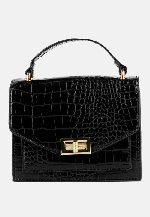 Black Multi Strap Mini Clutch Sling Bag