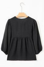Bow Tie Neck 3/4 Sleeve Blouse