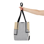 Large Tote Bag Black Grey Abstract Pattern