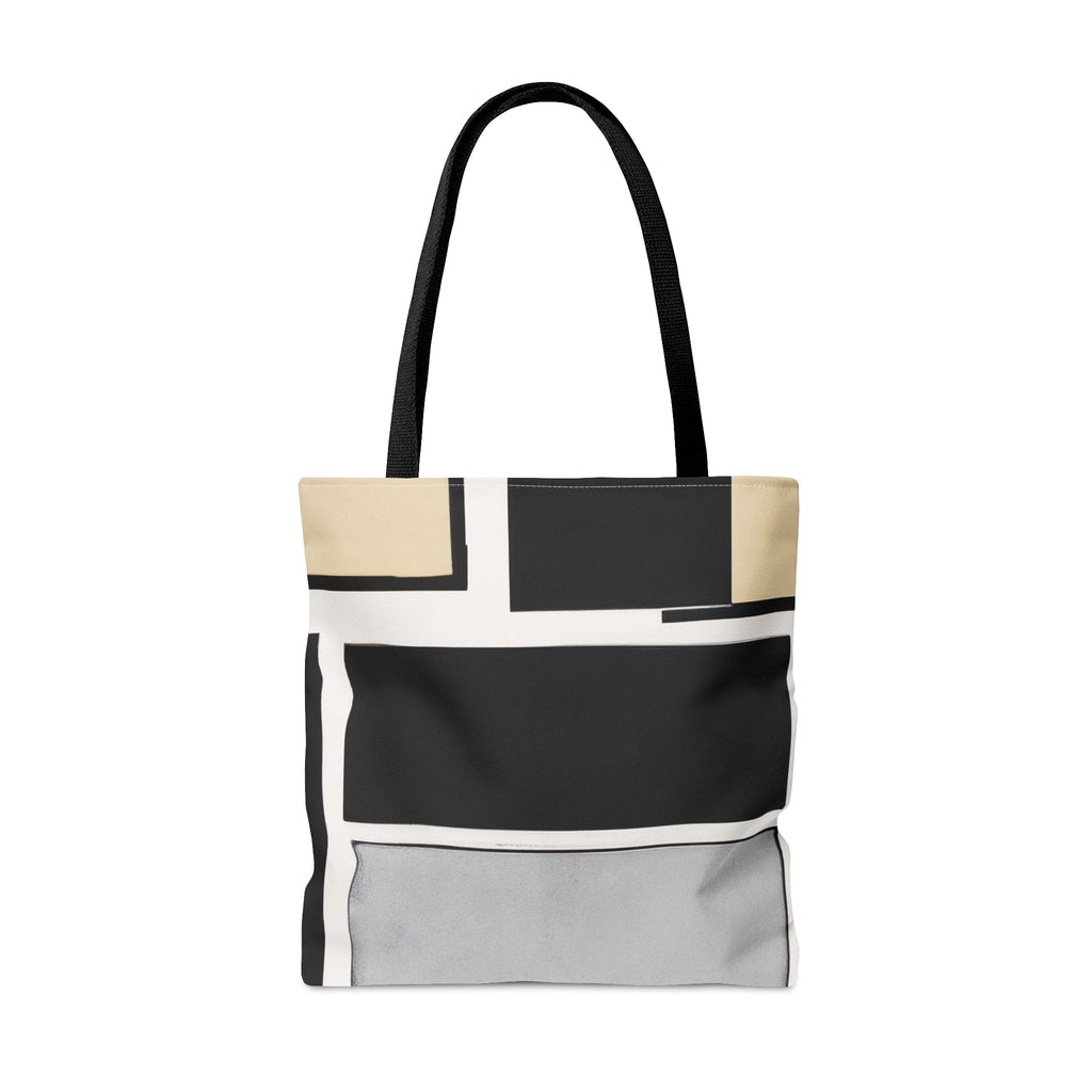 Large Tote Bag Black Grey Abstract Pattern
