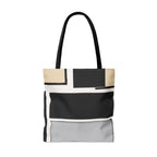 Large Tote Bag Black Grey Abstract Pattern