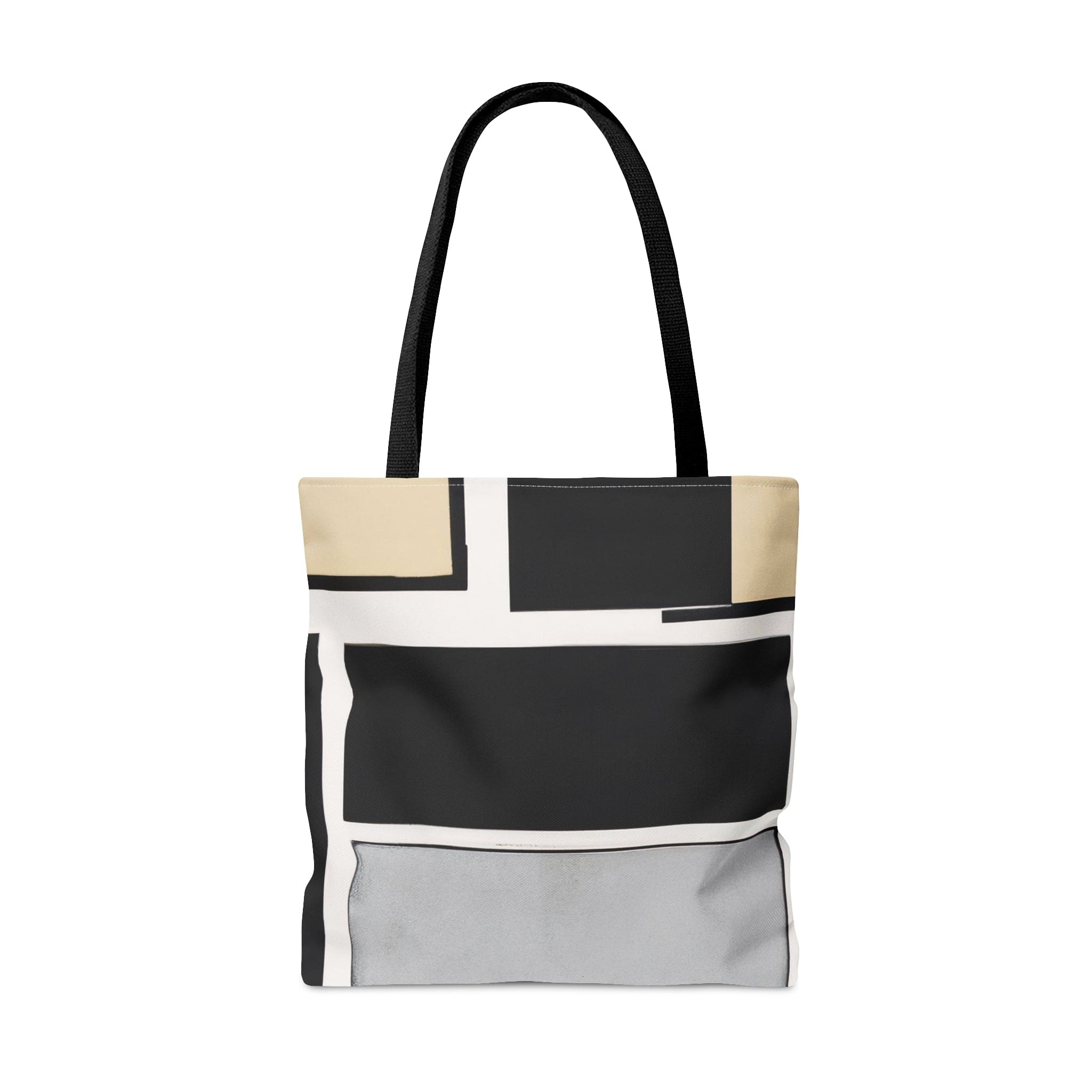 Large Tote Bag Black Grey Abstract Pattern