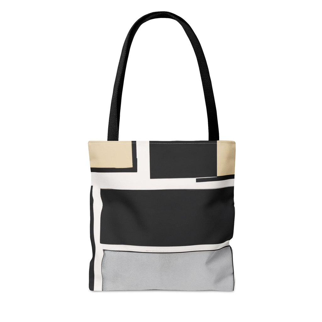 Large Tote Bag Black Grey Abstract Pattern