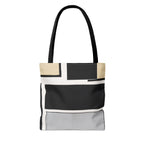 Large Tote Bag Black Grey Abstract Pattern