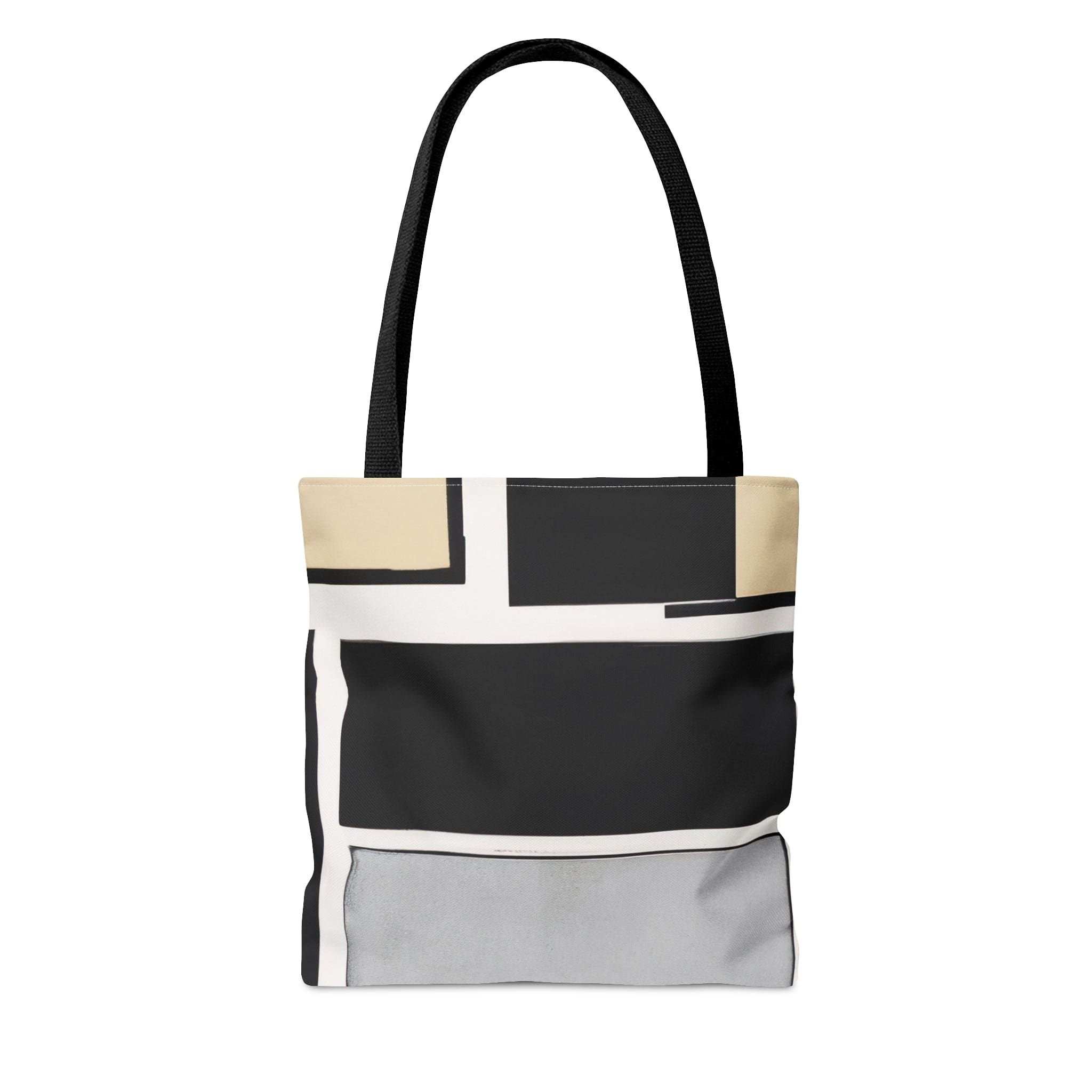 Large Tote Bag Black Grey Abstract Pattern