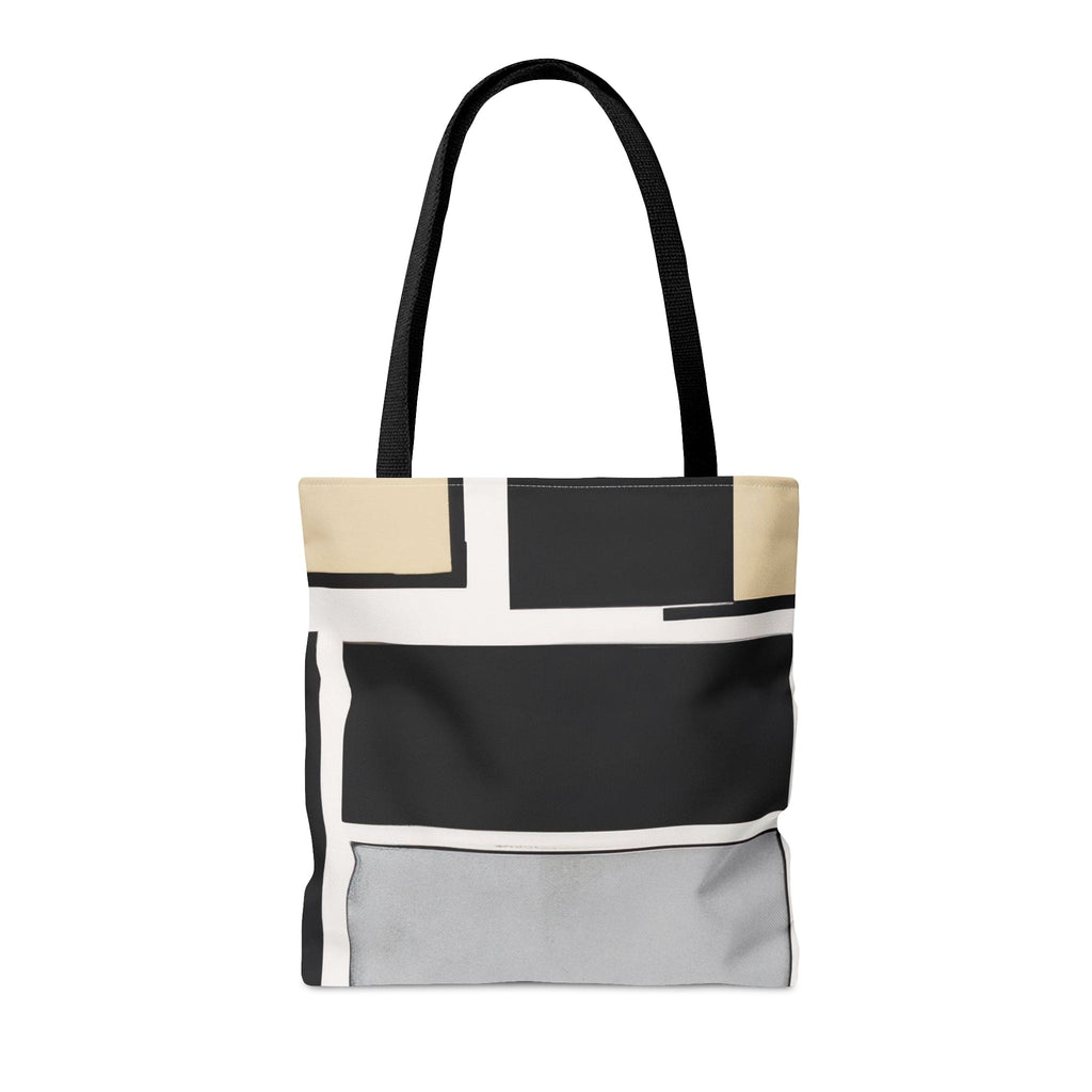 Large Tote Bag Black Grey Abstract Pattern