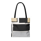 Large Tote Bag Black Grey Abstract Pattern