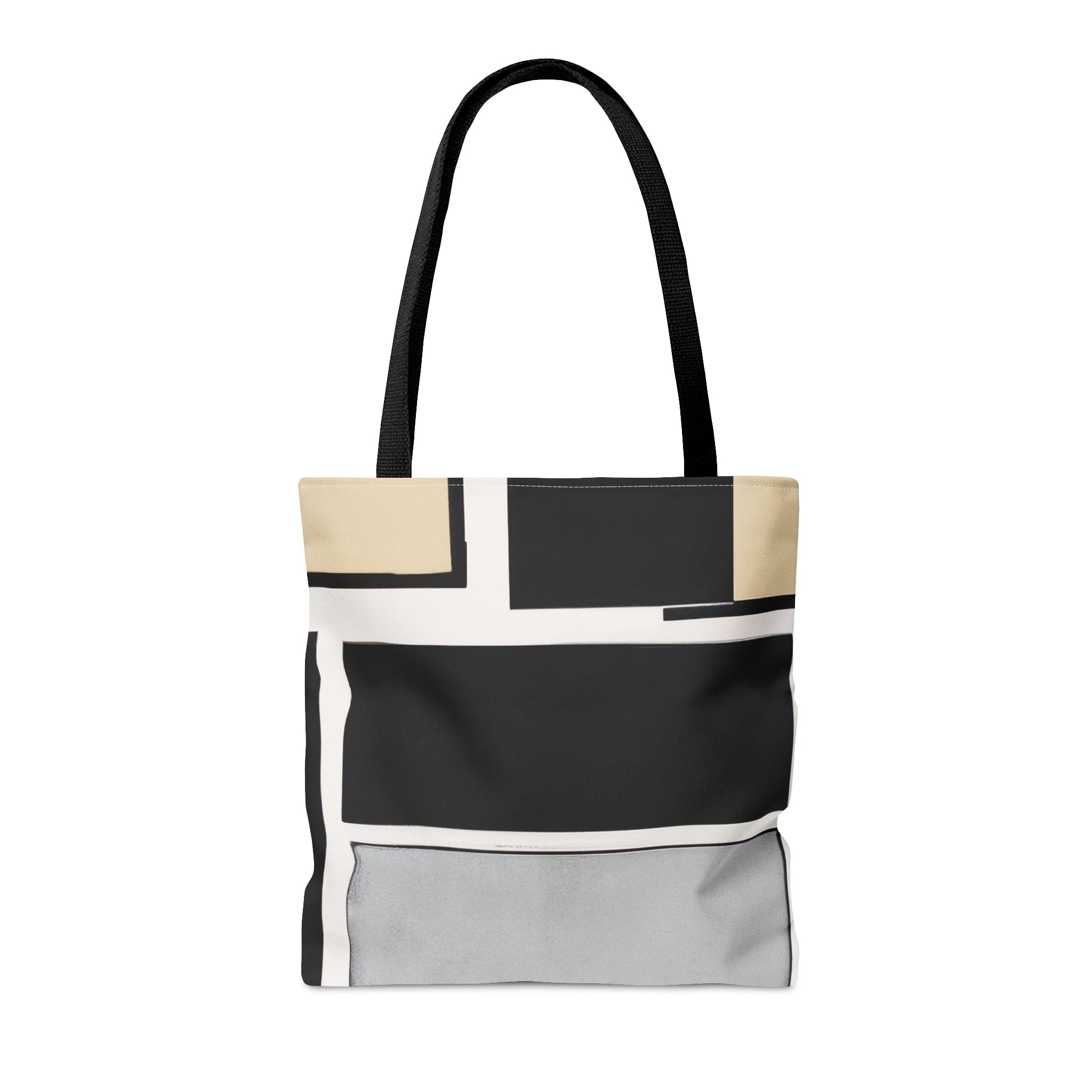 Large Tote Bag Black Grey Abstract Pattern