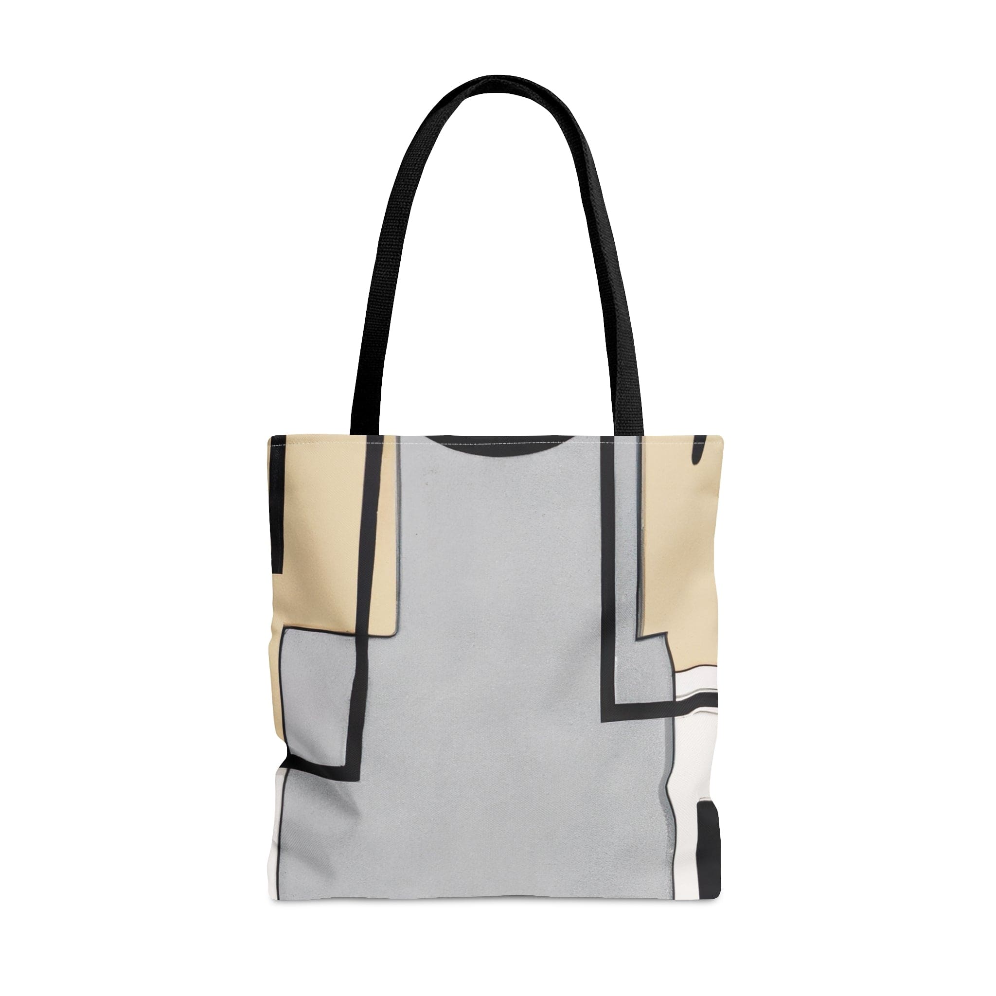Large Tote Bag Black Grey Abstract Pattern