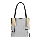Large Tote Bag Black Grey Abstract Pattern