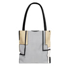Large Tote Bag Black Grey Abstract Pattern