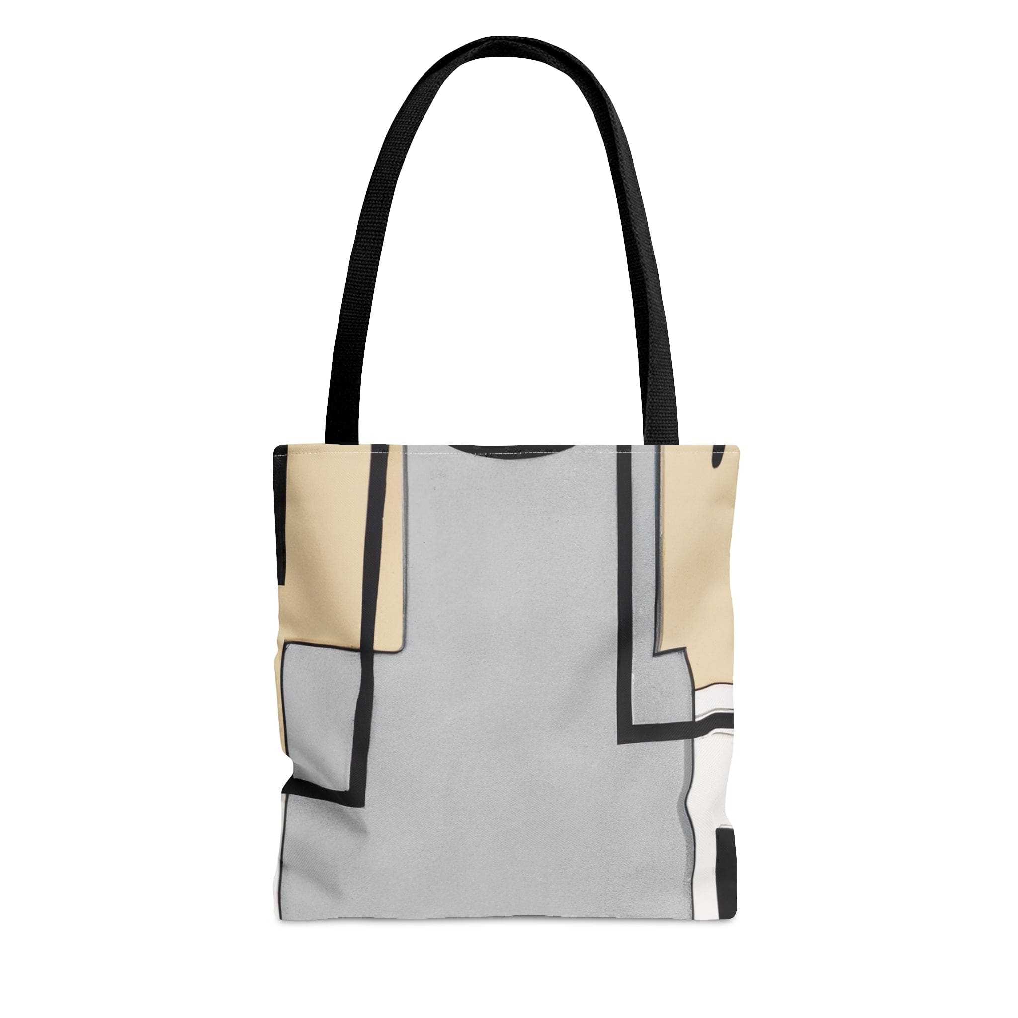 Large Tote Bag Black Grey Abstract Pattern